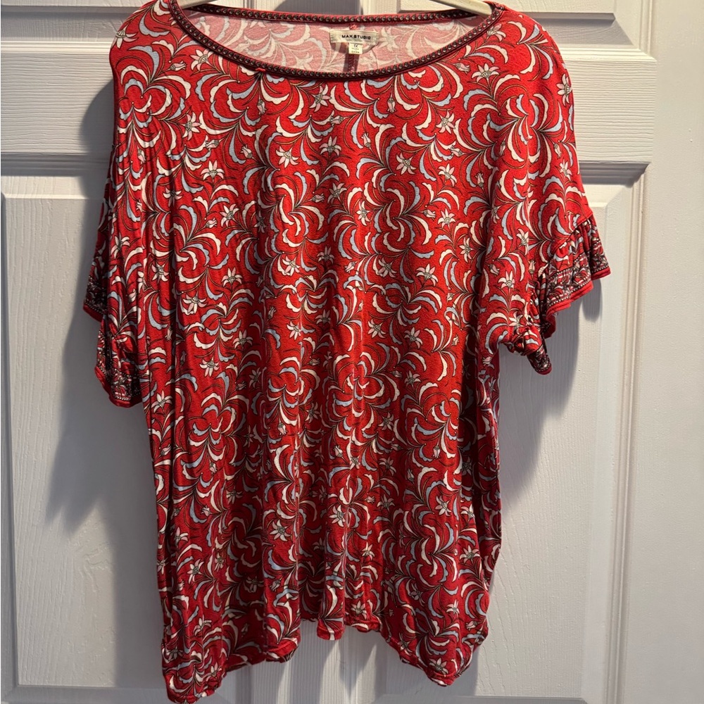 Red Floral Women's Top